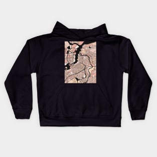 Ottawa Map Pattern in Soft Pink Pastels Kids Hoodie